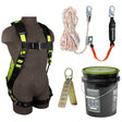 Safewaze 019-3025 PRO Bucket Roof Kit: FS185-L/XL Harness, 018-7005 VLL, FS870 Anchor, L/XL