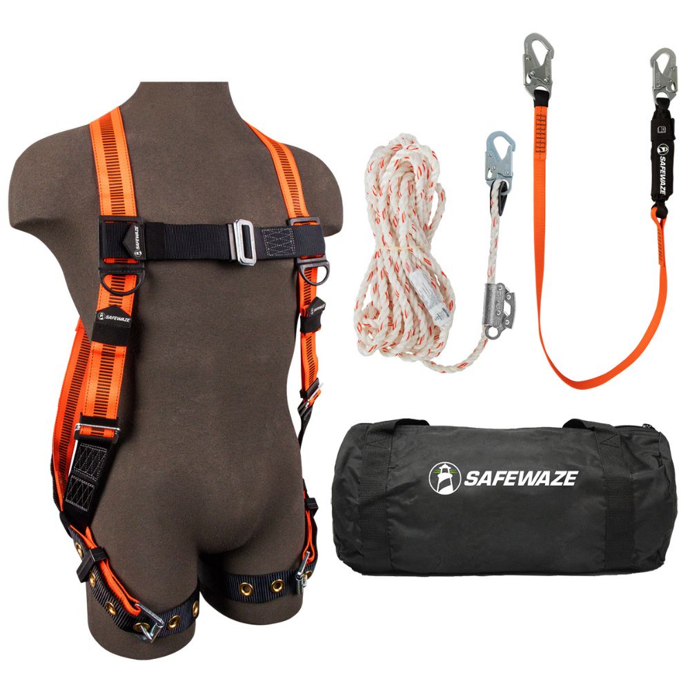 Safewaze 019-3030 V-Line Bag Kit: FS99185-E Harness, 018-7003 VLL, FS88560-E Lanyard, FS8150 Bag