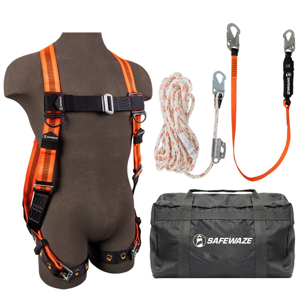 Safewaze 019-3031 V-Line Bag Kit: FS99185-E Harness, 018-7004 VLL, FS88560-E Lanyard, FS8175 Bag