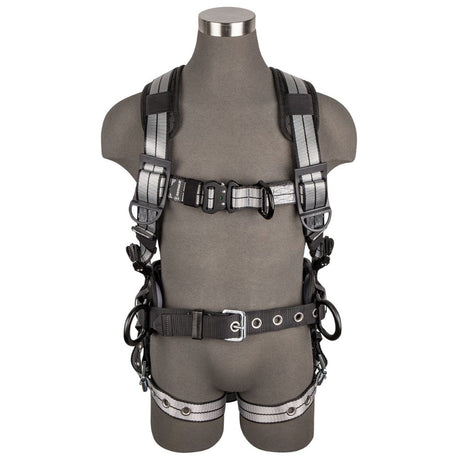 Safewaze 020-1181 PRO+ Slate Construction Harness: Alu 3D, Alu QC Chest, Alu FD, TB Legs, Small