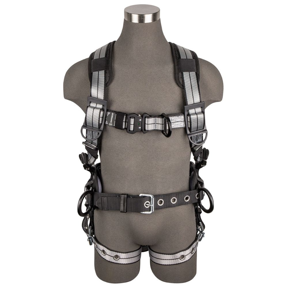 Safewaze 020-1185 PRO+ Slate Construction Harness: Alu 3D, Alu QC Chest, Alu FD, TB Legs, 2X