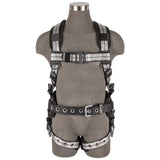 Safewaze 020-1198 PRO+ Slate Construction Harness: Alu 1D, Alu QC Chest, TB Legs, Medium