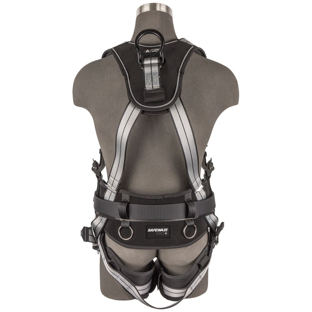 Safewaze 020-1201 PRO+ Slate Construction Harness: Alu 1D, Alu QC Chest, TB Legs, 2X - 2