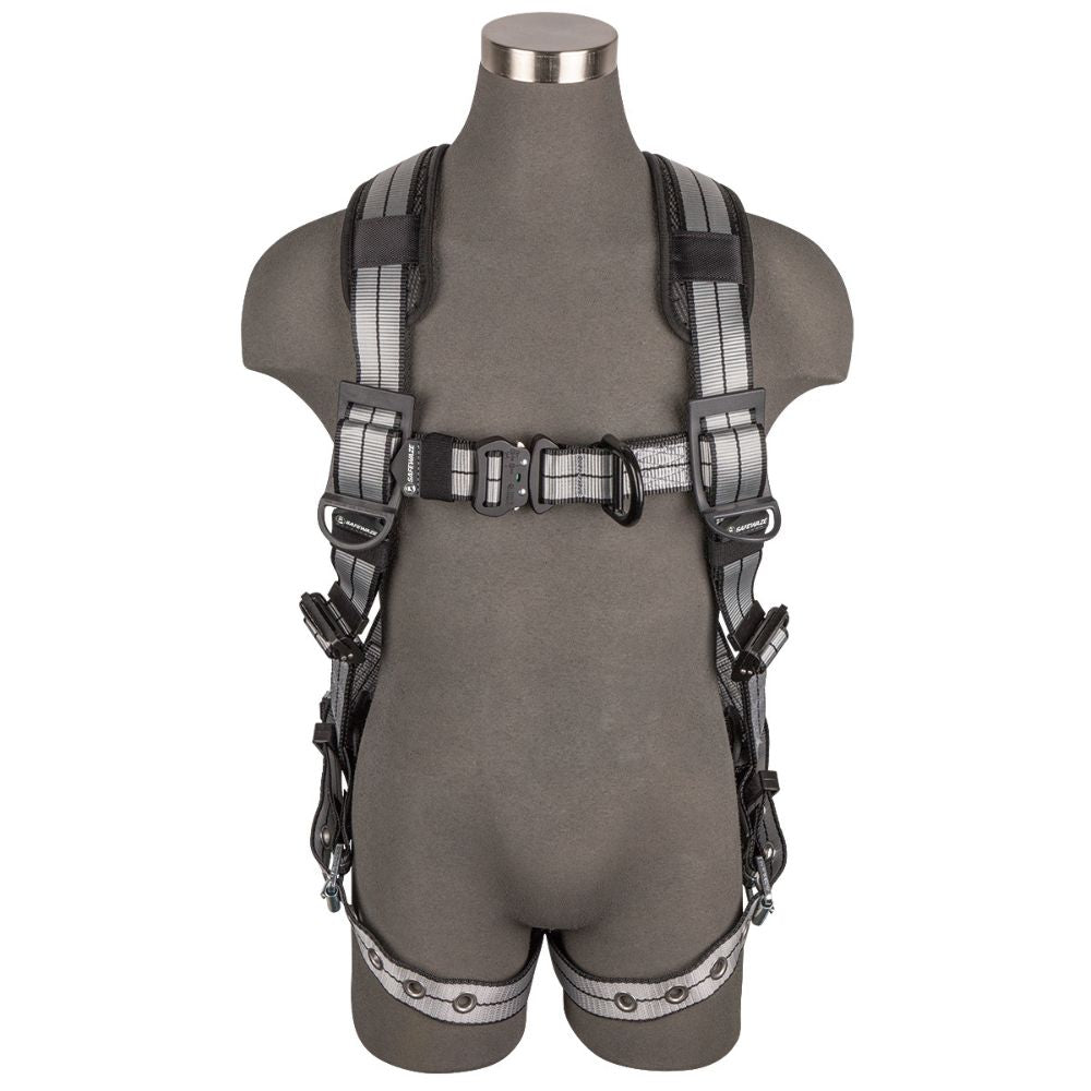 Safewaze 020-1216 PRO+ Slate Full Body Harness: Alu 1D, Alu QC Chest, Alu FD, TB Legs, XL