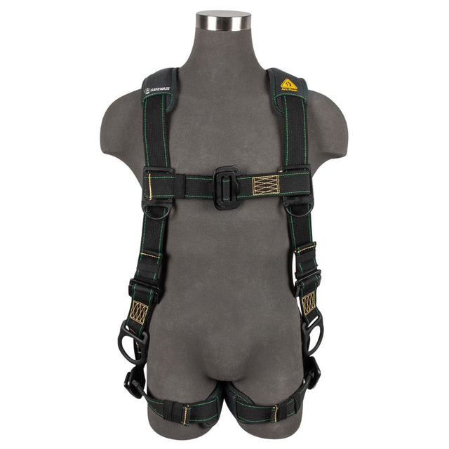 Safewaze 020-1276 Arc Flash Full Body Harness: DE 3D, DE MB Chest/Legs, Medium