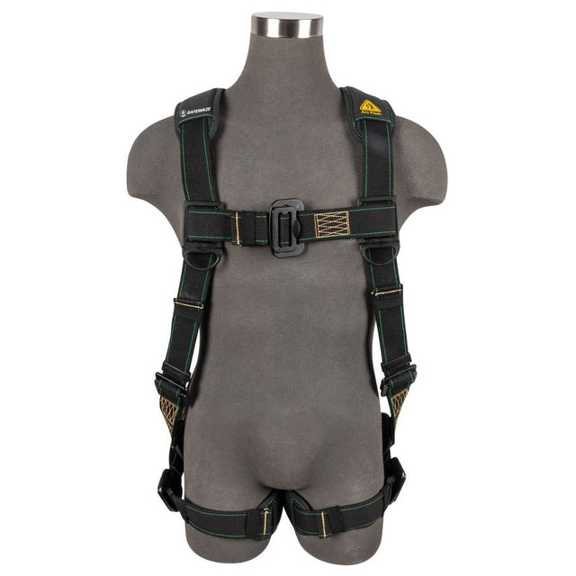 Safewaze 020-1290 Arc Flash Full Body Harness: DE 1D, DE MB Chest/Legs, SX