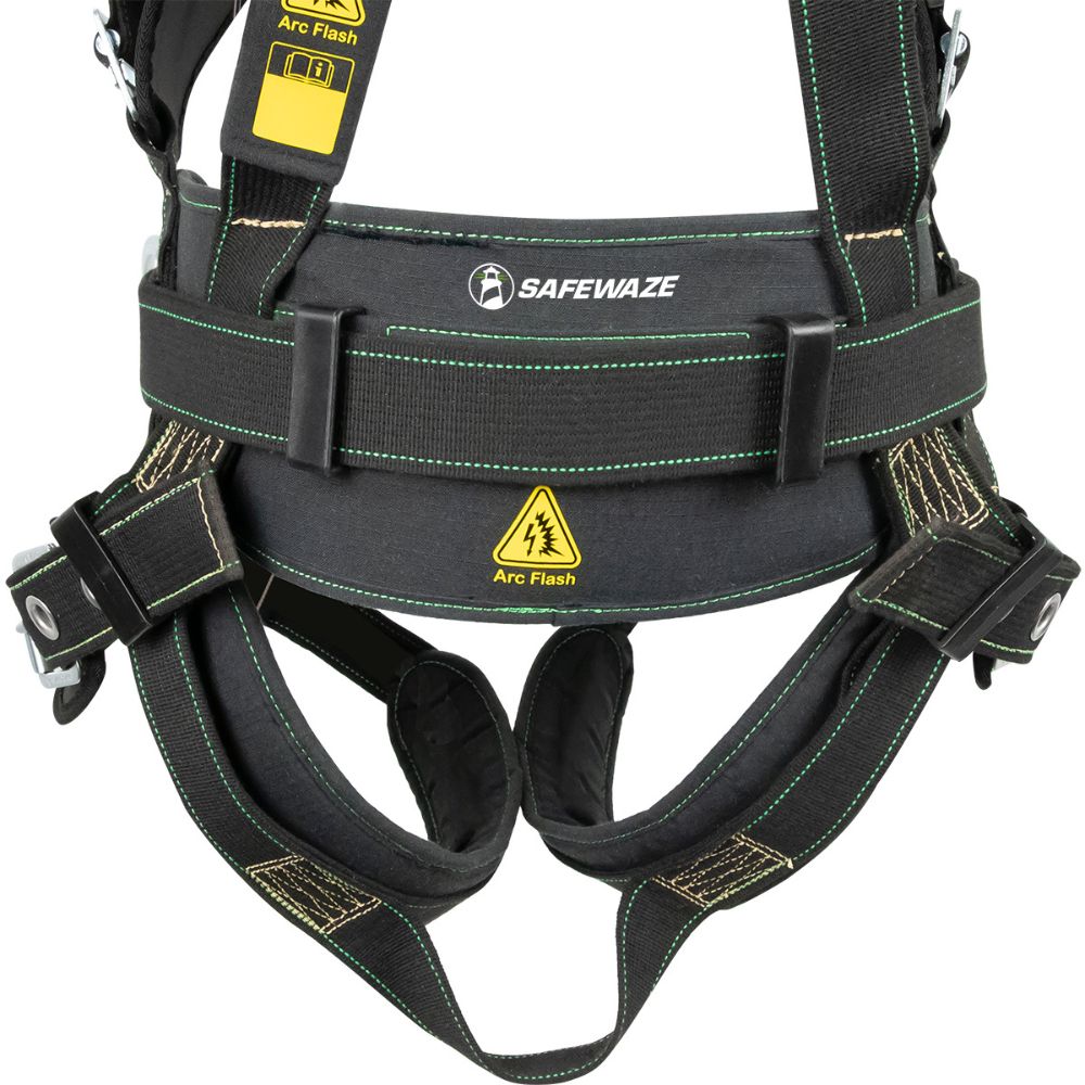 Safewaze 020-1345 Arc Flash Construction Harness: 3D, MB Chest, TB Legs, Small - 16