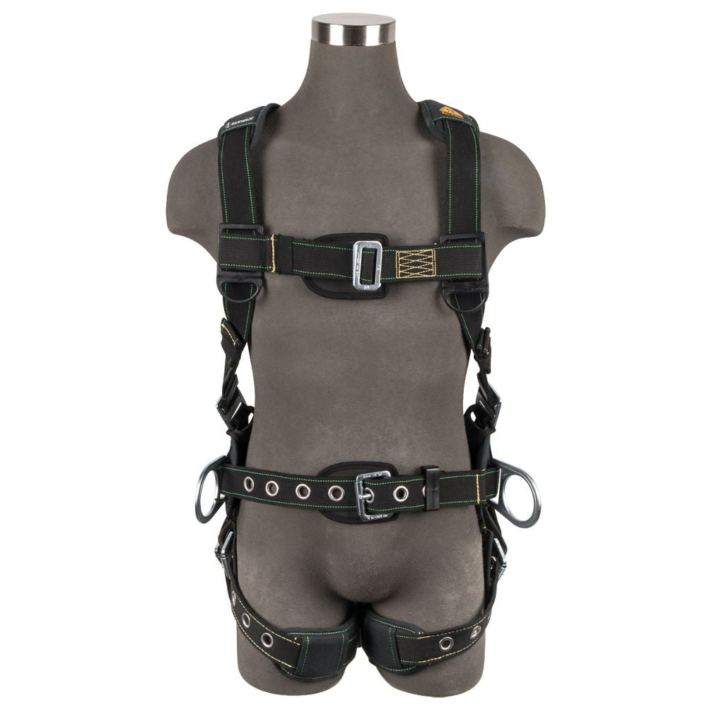 Safewaze 020-1347 Arc Flash Construction Harness: 3D, MB Chest, TB Legs, Large