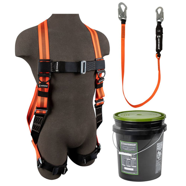 Safewaze 020-3059 V-Line Bucket Combo: FS99280-E Harness, FS88560-E Lanyard