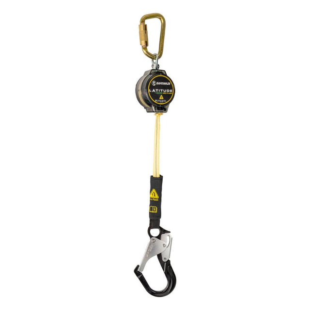 Safewaze 020-5203 Latitude Pro Arc Flash 7' Single Web SRL: Carabiner, Alu Rebar Hook