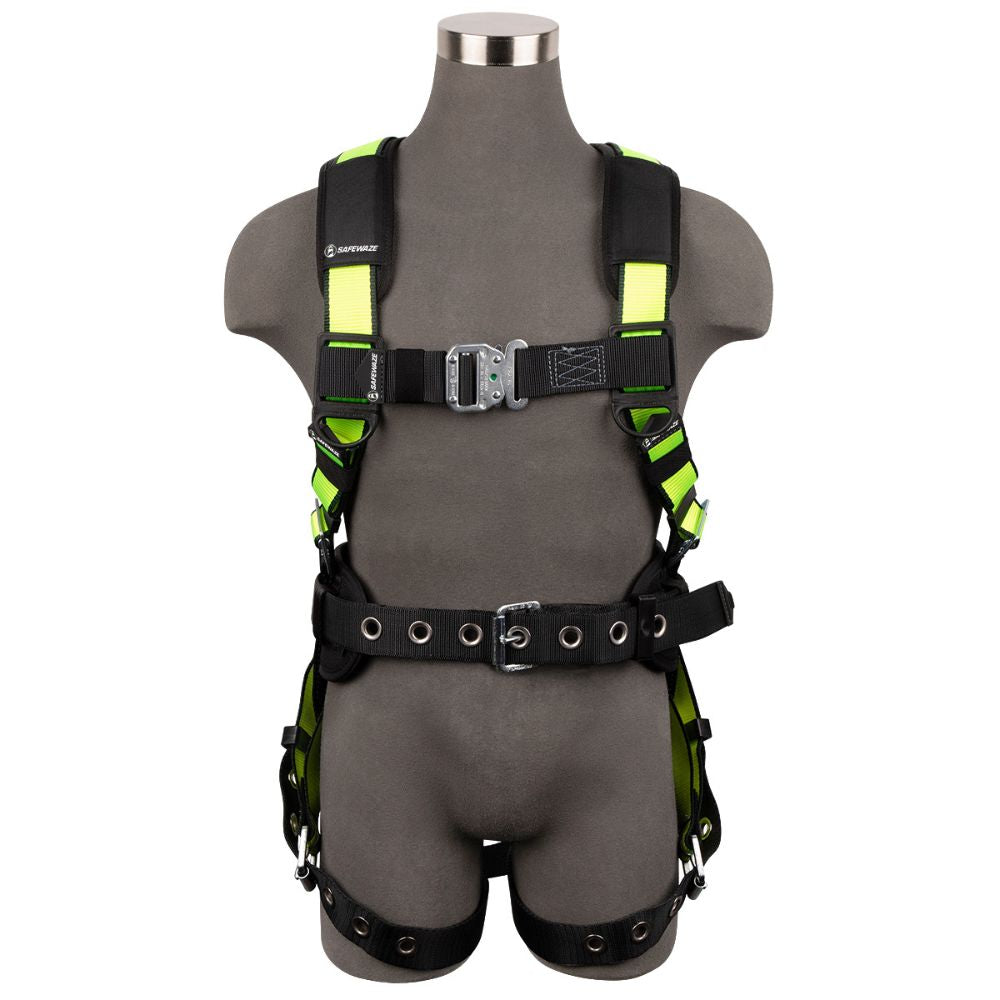 Safewaze 021-1444 PRO Construction Harness: 1D, QC Chest, TB Legs, Large