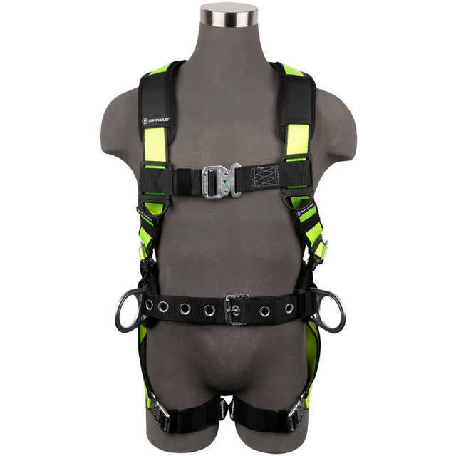 Safewaze 021-1451 PRO Construction Harness: 3D, QC Chest/Legs, Medium