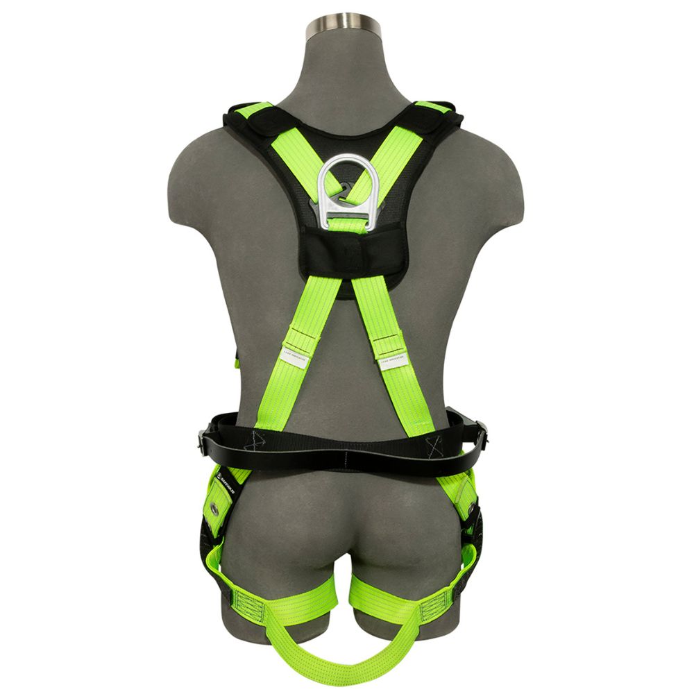 Safewaze 021-1810 Reflective Full Body Harness: 1D, MB Chest, TB legs, Mining Belt, Small - 2