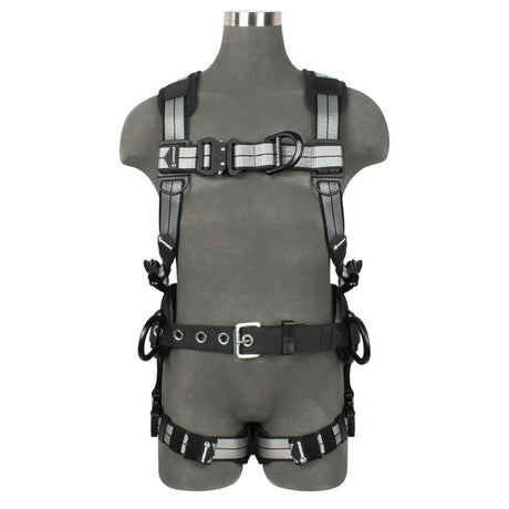 Safewaze 021-1826 PRO+ Slate Construction Harness: Alu 3D, Alu QC Chest, Alu FD, Alu QC Legs, Small