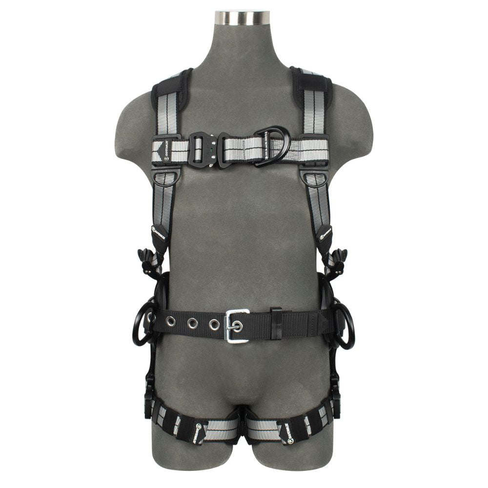 Safewaze 021-1827 PRO+ Slate Construction Harness: Alu 3D, Alu QC Chest, Alu FD, Alu QC Legs, Medium