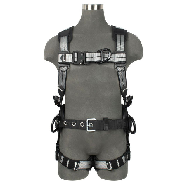 Safewaze 021-1828 PRO+ Slate Construction Harness: Alu 3D, Alu QC Chest, Alu FD, Alu QC Legs, Large