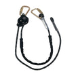 Safewaze 021-2064 6.5' Rope Positioning Lanyard: Rope Adjuster, Carabiners (B&W)