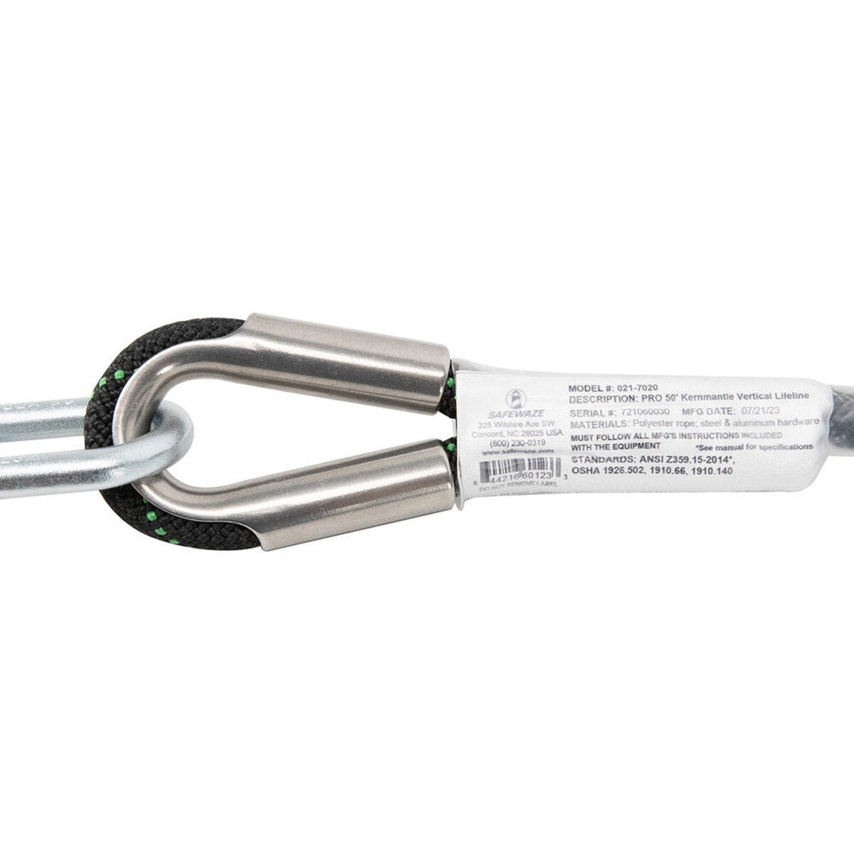 Safewaze 021-7019 30' PRO Kernmantle Vertical Lifeline 7/16" - 4