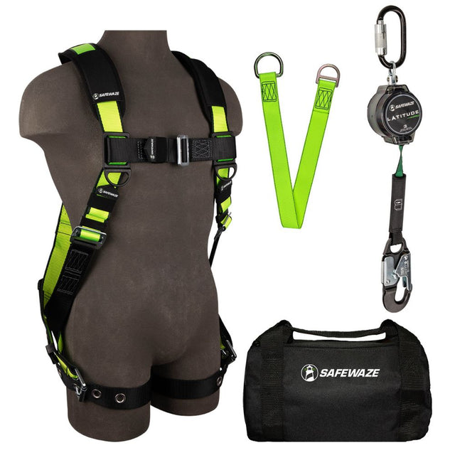 Safewaze EX-1000-S/M PRO Bag Combo: FS185-S/M Harness, 018-5009 SRL, FS811-3 Anchor, FS8125 Bag, S/M