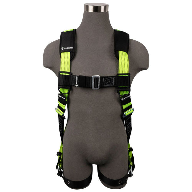 Safewaze FS-HIVIS185-2X Reflective Full Body Harness: 1D, MB Chest, TB Legs, 2X