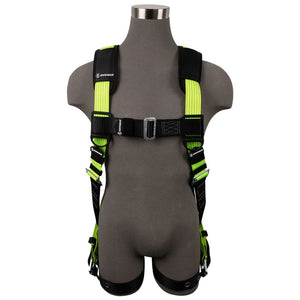Safewaze FS-HIVIS185-S/M Reflective Full Body Harness: 1D, Mb Chest, Tb Legs