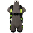 Safewaze FS-HIVIS185-S/M Reflective Full Body Harness: 1D, Mb Chest, Tb Legs