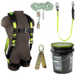 Safewaze FS120-3X PRO Bucket Roof Kit: FS280-3X Harness, FS700-50GA VLL, FS560 Lanyard, FS870 Anchor, 3X