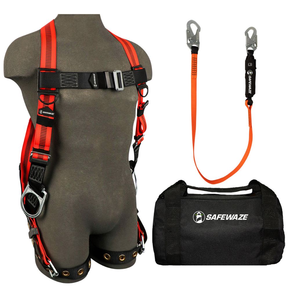 Safewaze FS127-E V-Line Bag Combo: FS99285-E Harness, FS88560-E Lanyard, FS8125 Bag