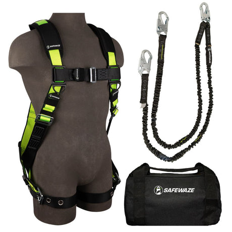 Safewaze FS133-DL-L/XL PRO Bag Combo: FS185-L/XL Harness, FS581 Lanyard, FS8125 Bag, L/XL