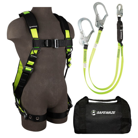 Safewaze FS139-DL-2X PRO Bag Combo: FS185-2X Harness, FS566 Lanyard, FS8125 Bag, 2X