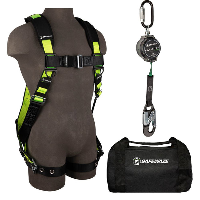 Safewaze FS143-XS PRO Bag Combo: FS185-XS Harness, 018-5009 SRL, FS8125 Bag, XS