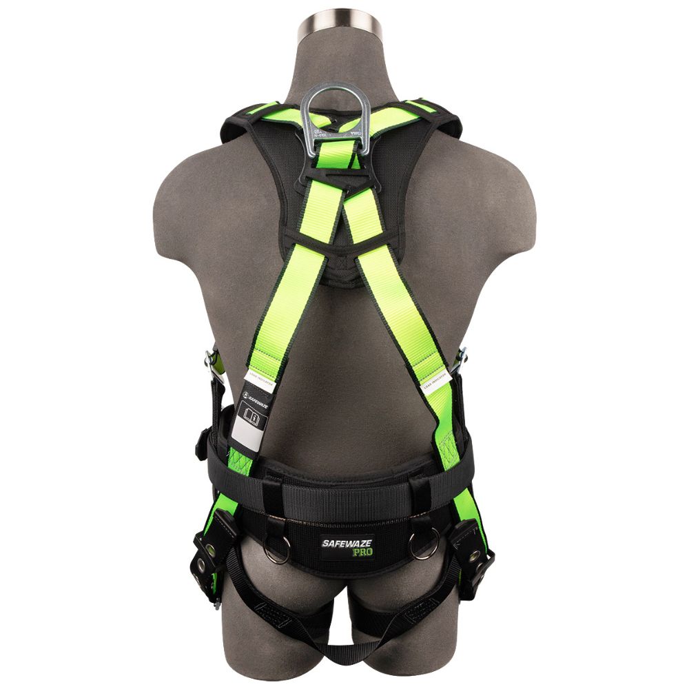 Safewaze FS160-2X PRO Construction Harness: 3D, MB Chest, TB Legs, 2X - 2