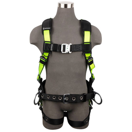 Safewaze FS170-QC-3X PRO Construction Harness: 3D, QC Chest, TB Legs, 3X