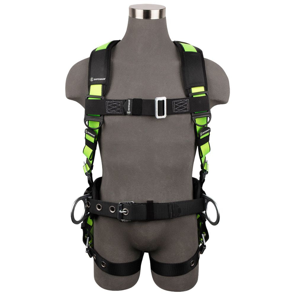 Safewaze FS170DL-2X PRO Construction Harness: 3D, Dorsal Link, MB Chest, TB Legs, 2X