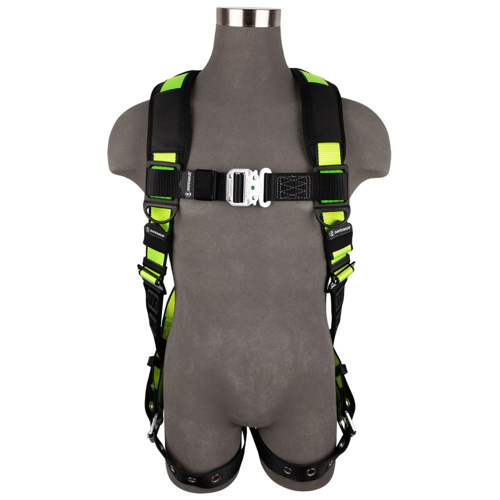 Safewaze FS185-QC-L/XL PRO Full Body Harness: 1D, QC Chest, TB Legs, L/XL