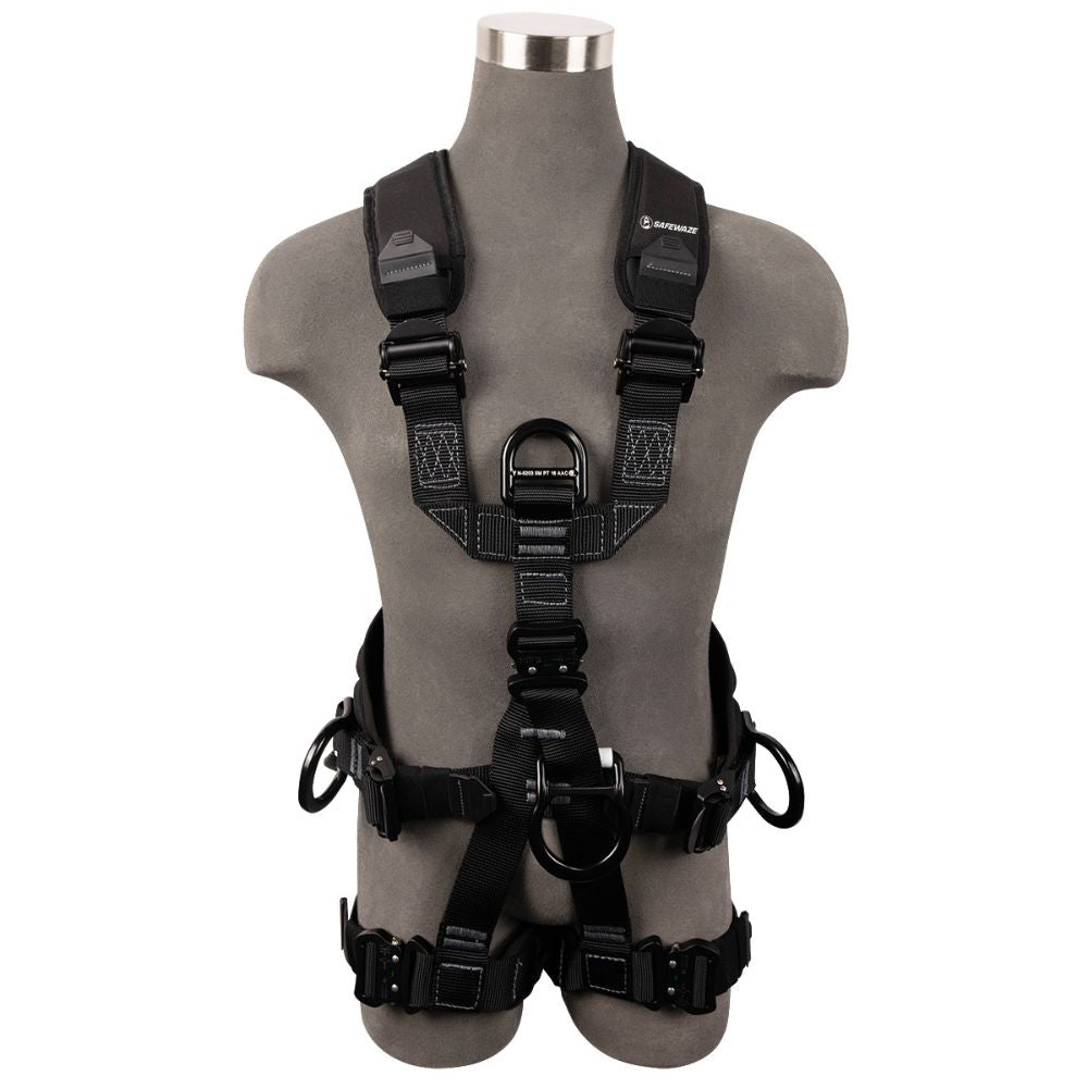 Safewaze FS227-S/M Wind & Tower Harness: 5D, QC Legs