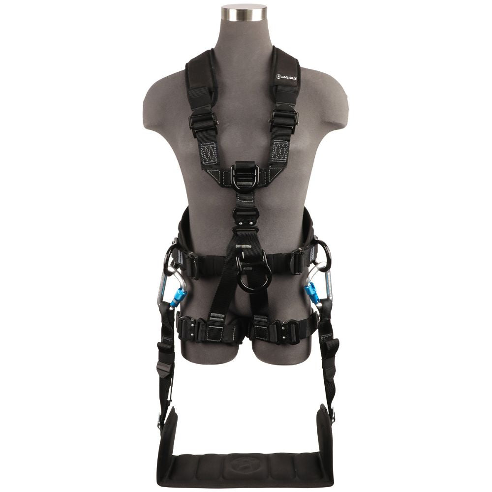 Safewaze FS227T-2X Wind & Tower Harness: Alu 5D, Removable Seat, Alu QC Legs, 2X