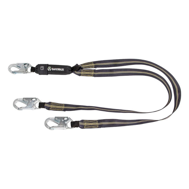 Safewaze FS77330-FR-DL Welding 6' Energy Absorbing Lanyard: Dual Leg, Snap Hooks