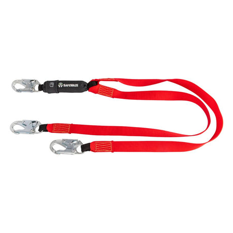 Safewaze FS77430-WE-DL Welding 6' Energy Absorbing Lanyard: Dual Leg, Snap Hooks