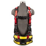 Safewaze FS77635-OD-2X Oil & Gas Full Body Harness: 1D, Derrick Belt, Alu QC Chest, FD, TB Legs, 2X - 3