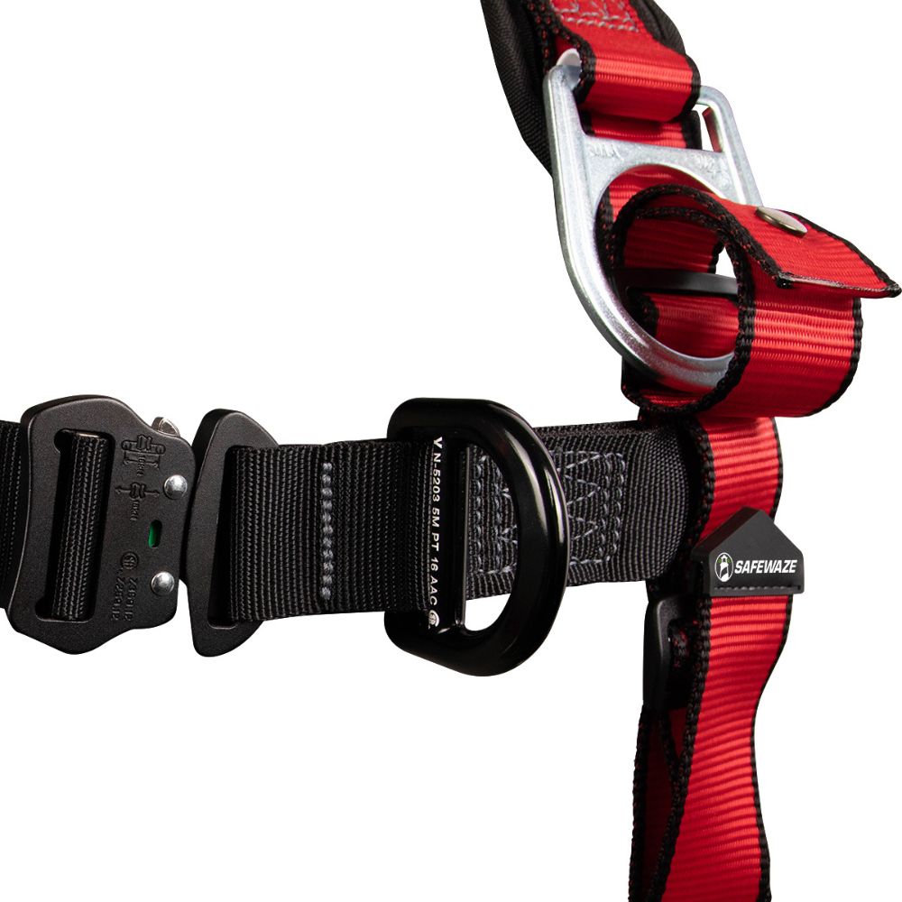 Safewaze FS77635-OD-2X Oil & Gas Full Body Harness: 1D, Derrick Belt, Alu QC Chest, FD, TB Legs, 2X - 5