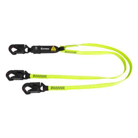 Safewaze SW561-AF-DE Arc Flash 6' Energy Absorbing Lanyard: Dual Leg, Dielectric Snap Hooks