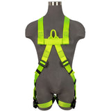 Safewaze SW77125-UTQC-2X Arc Flash Full Body Harness: DE 1D, Soft Sternal Loop, DE MB Torso, DE QC Legs, 2X