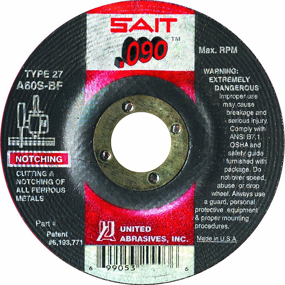 Sait 20909 9" x 0.090" x 7/8" A60S Cutting Wheel, Type 27