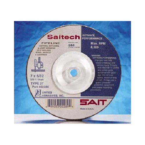 Sait 22264 4-1/2" x 1/8" x 7/8" Stainless Cutting/Grinding Wheel