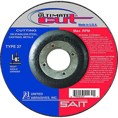 Sait 22390 6"X .045"X 7/8" Type 27 Ult.Cutoff Wheel