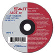 Sait 23043 3 in Type 1 Aluminum Oxide Cut-Off Wheel 60 Grit 1/4 in Arbor (1 Pack)