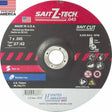 Sait 23334 Z-Tech Type 27 Zirconia Alumina Depressed Center Cut-Off Wheel, 4-1/2 in. x 0.045 in. x 7/8 in. (50 Pack)