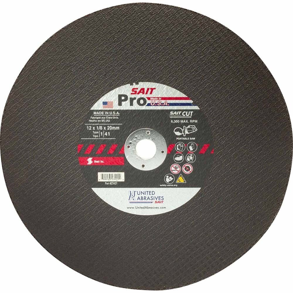 Sait 24140 14 in. x 1/8 in. x 20mm Type 1 Portable Saw Cut-Off Wheel for Metal (10 Pack)