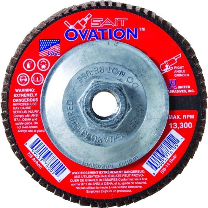 Sait 78106 4-1/2" X 5/8-11 Ovation Flap Disc 40G